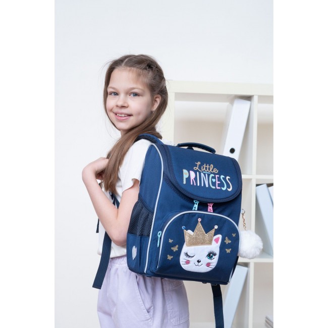 Рюкзак школьный с мешком Grizzly RAm-284-1 синий - фото №15