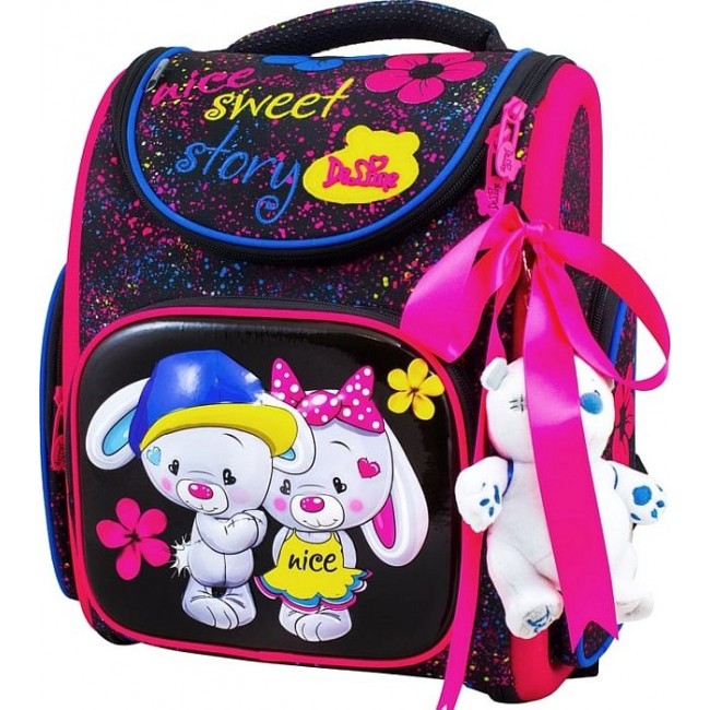 Школьный рюкзак для девочки DeLune 3 Зайчата - фото №1