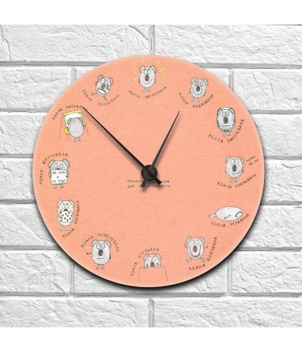 часы Kawaii Factory Часы настенные "Коала" Оранжевые- фото №1