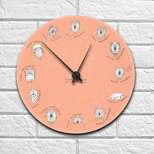 часы Kawaii Factory Часы настенные "Коала" Оранжевые - фото №1