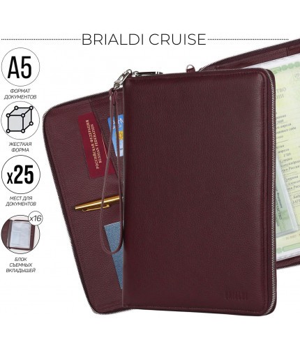 Органайзер для документов Brialdi Cruise Relief Cherry- фото №1
