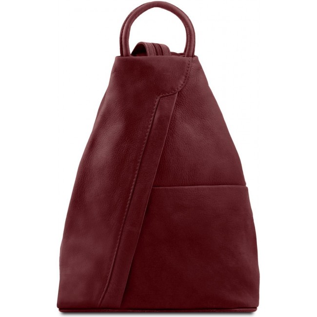 Рюкзак из мягкой кожи Tuscany Leather Shanghai TL140963 Bordeaux - фото №1