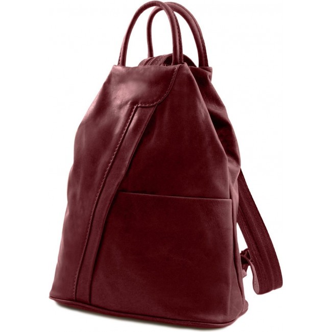 Рюкзак из мягкой кожи Tuscany Leather Shanghai TL140963 Bordeaux - фото №2