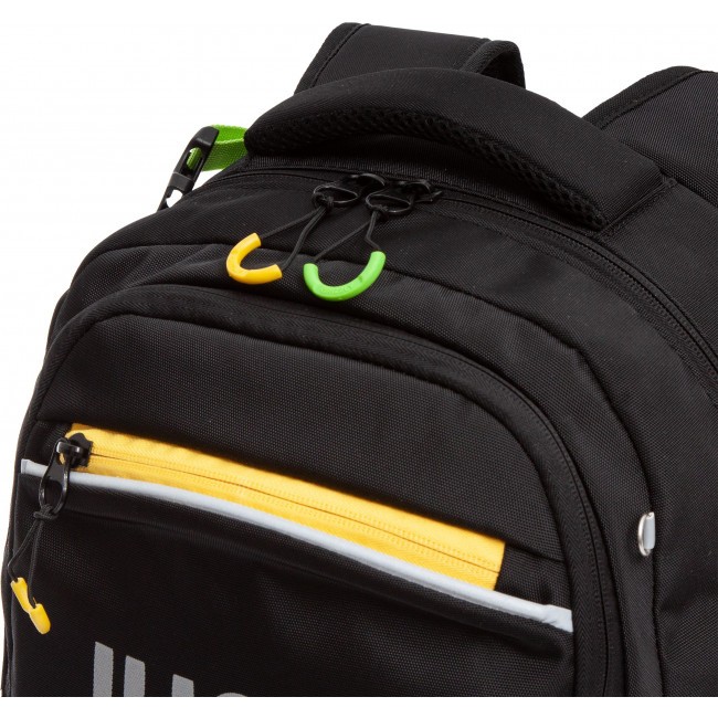 Рюкзак школьный с мешком Grizzly RB-258-2 черный-салатовый - фото №13