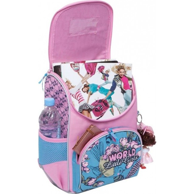 Ранец для девочки подростка Grizzly RA-773-3 Цветы (розовый) - фото №4