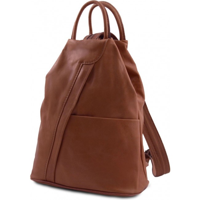 Рюкзак из мягкой кожи Tuscany Leather Shanghai TL140963 Cinnamon - фото №2
