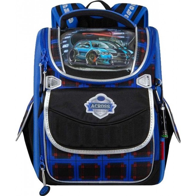 Рюкзак Across ACR18-195A Спортивная машинка (синий) - фото №1