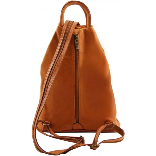Рюкзак из мягкой кожи Tuscany Leather Shanghai TL140963 Бежевый - фото №2