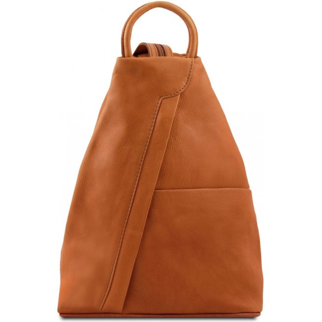 Рюкзак из мягкой кожи Tuscany Leather Shanghai TL140963 Коньяк - фото №1