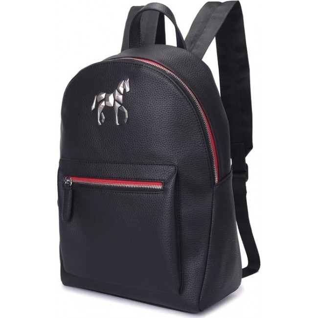 Рюкзак Grizzly RM-95 Лошадь (черный и красный) - фото №2