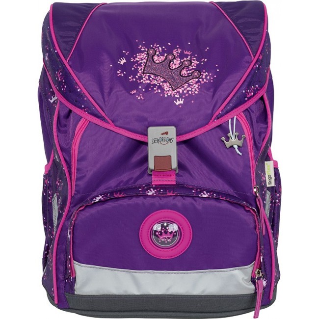 Школьный ранец DerDieDas Ergoflex XL с наполнением фиолетовая корона - фото №1