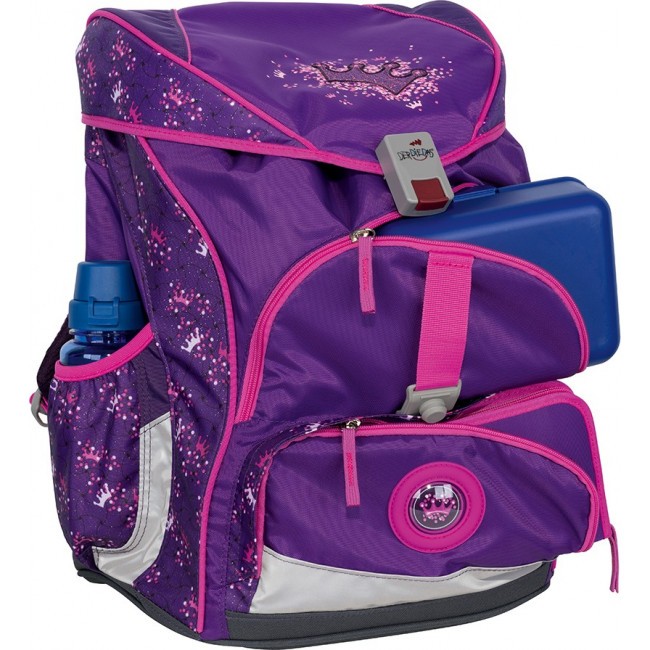 Школьный ранец DerDieDas Ergoflex XL с наполнением фиолетовая корона - фото №2