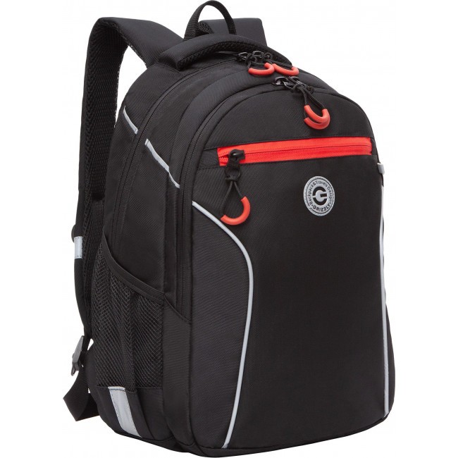 Рюкзак школьный Grizzly RB-259-3 черный-красный - фото №1