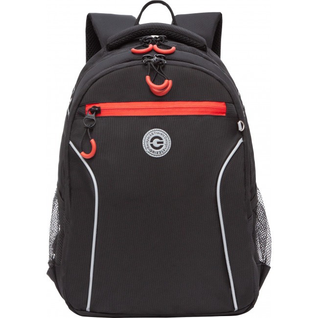 Рюкзак школьный Grizzly RB-259-3 черный-красный - фото №2