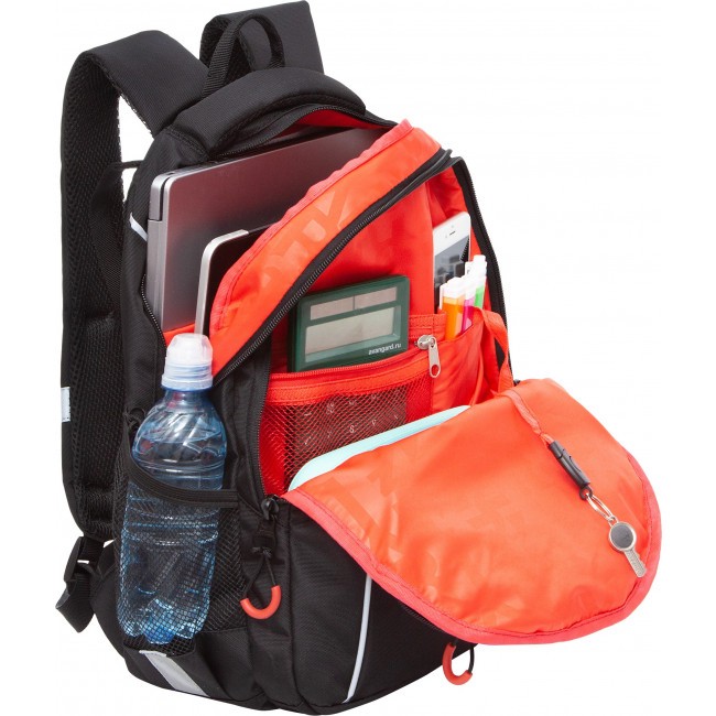 Рюкзак школьный Grizzly RB-259-3 черный-красный - фото №5