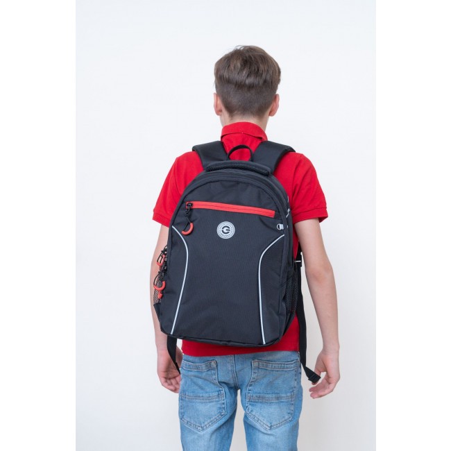 Рюкзак школьный Grizzly RB-259-3 черный-красный - фото №16