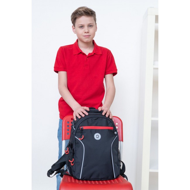 Рюкзак школьный Grizzly RB-259-3 черный-красный - фото №18