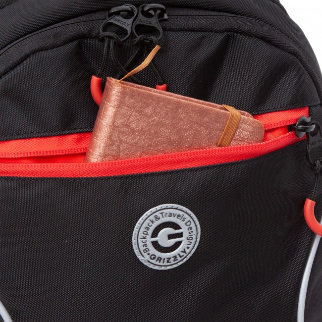 Рюкзак школьный Grizzly RB-259-3 черный-красный - фото №7