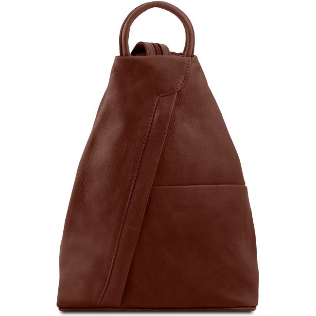 Рюкзак из мягкой кожи Tuscany Leather Shanghai TL140963 Коричневый - фото №1