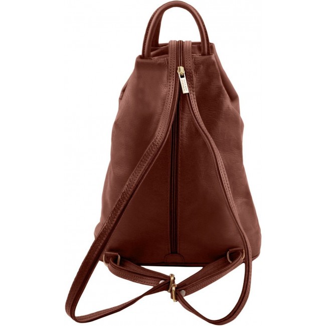 Рюкзак из мягкой кожи Tuscany Leather Shanghai TL140963 Коричневый - фото №3