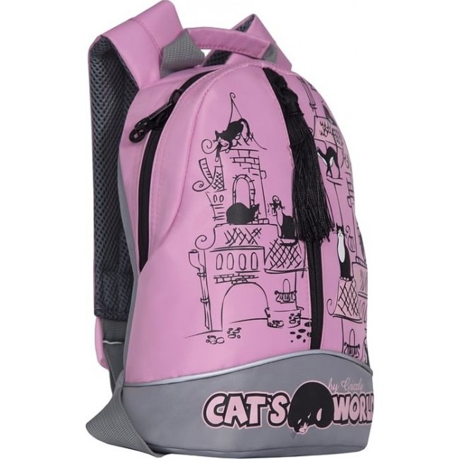 Рюкзак Grizzly RS-759-1 Коты (розовый и серый) - фото №2