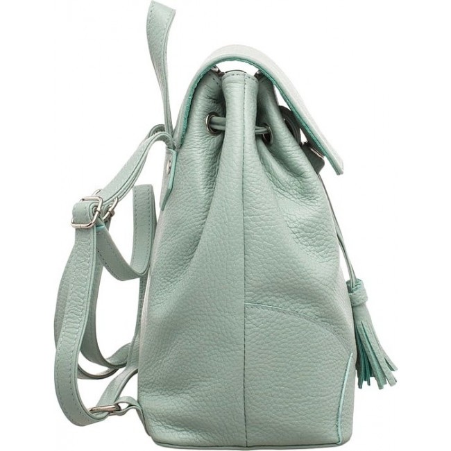 Кожаный рюкзак с клапаном Lakestone Clare Зеленый (мятный) - фото №4
