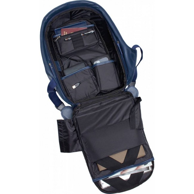 Кожаный рюкзак Lakestone Blandford Dark Blue Темно-синий - фото №5