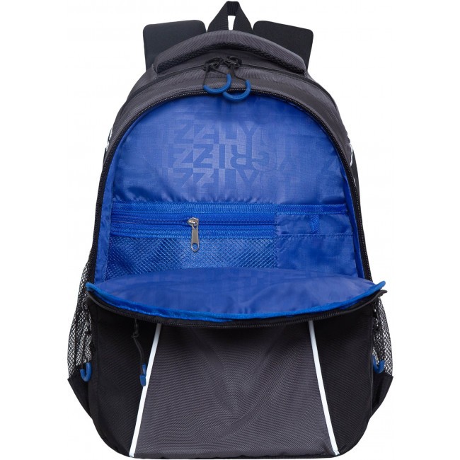 Рюкзак школьный Grizzly RB-259-3 черный-серый-синий - фото №4