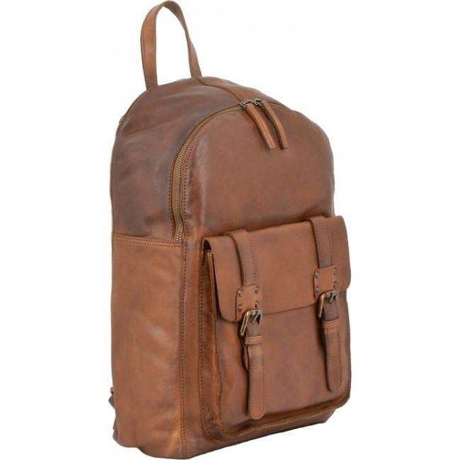 Кожаный мужской рюкзак Ashwood 7999 Светло-коричневый - фото №2