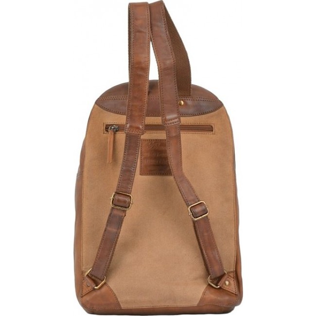 Кожаный мужской рюкзак Ashwood 7999 Светло-коричневый - фото №3