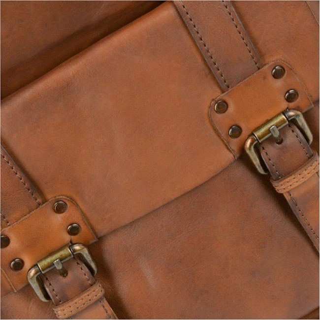 Кожаный мужской рюкзак Ashwood 7999 Светло-коричневый - фото №5