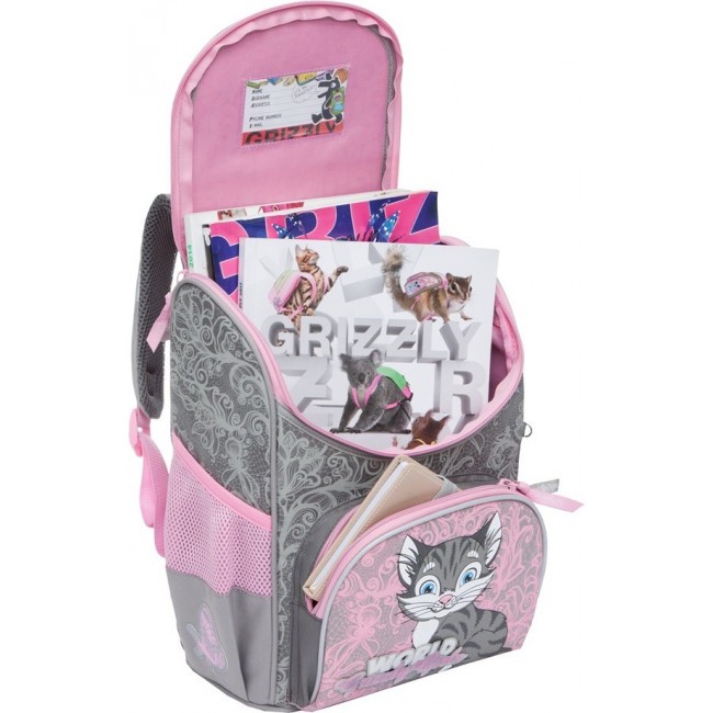 Рюкзак Grizzly RAm-084-8 серый-розовый - фото №4