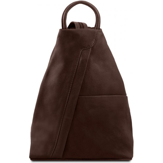 Рюкзак из мягкой кожи Tuscany Leather Shanghai TL140963 Темно-коричневый - фото №1