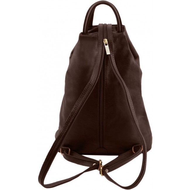 Рюкзак из мягкой кожи Tuscany Leather Shanghai TL140963 Темно-коричневый - фото №3