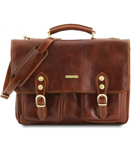 Кожаный портфель Tuscany Leather Modena TL141134 Коричневый- фото №7