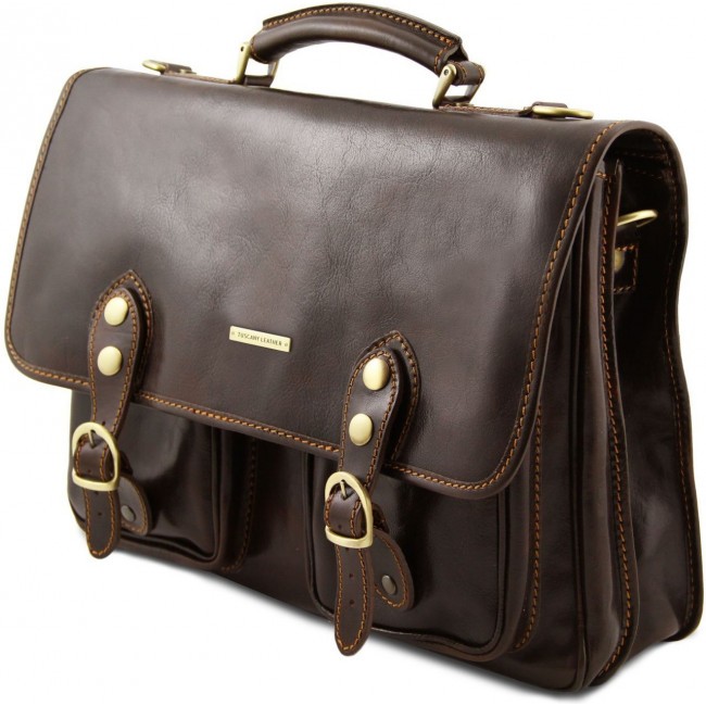 Кожаный портфель Tuscany Leather Modena TL141134 Коричневый - фото №4