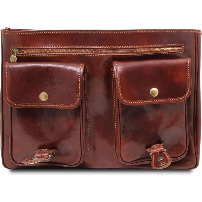 Кожаный портфель Tuscany Leather Modena TL141134 Коричневый - фото №2