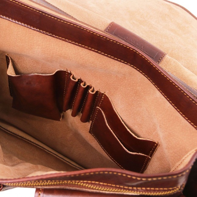 Кожаный портфель Tuscany Leather Modena TL141134 Коричневый - фото №7
