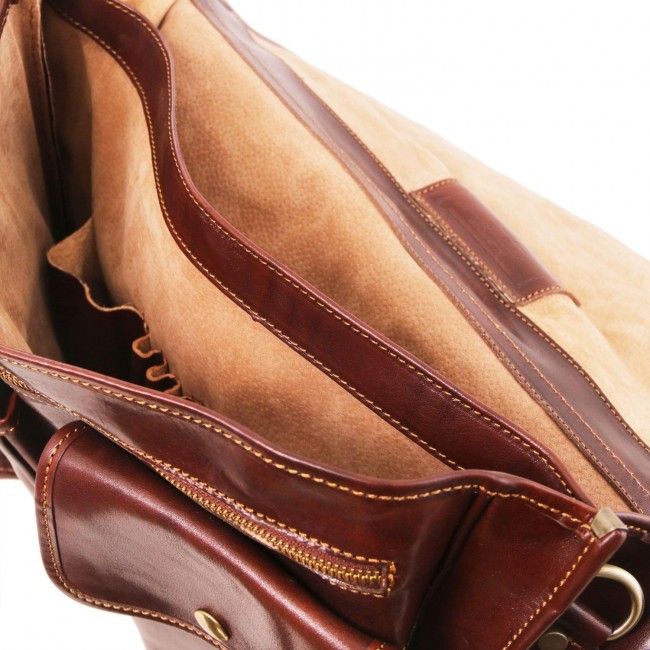 Кожаный портфель Tuscany Leather Modena TL141134 Коричневый - фото №8