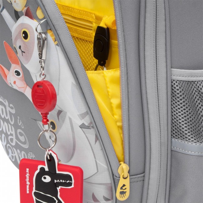 Школьный рюкзак Grizzly RAz-186-1 серый - фото №10