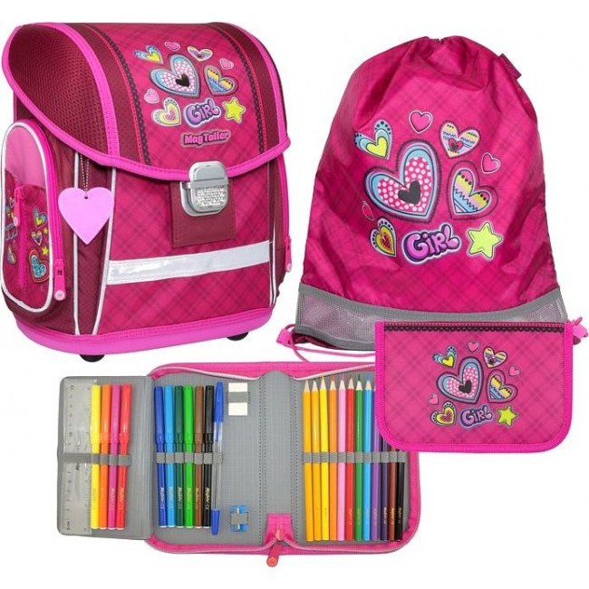 Рюкзак Mag Taller  EVO с наполнением Сердечки (розовый) - фото №1
