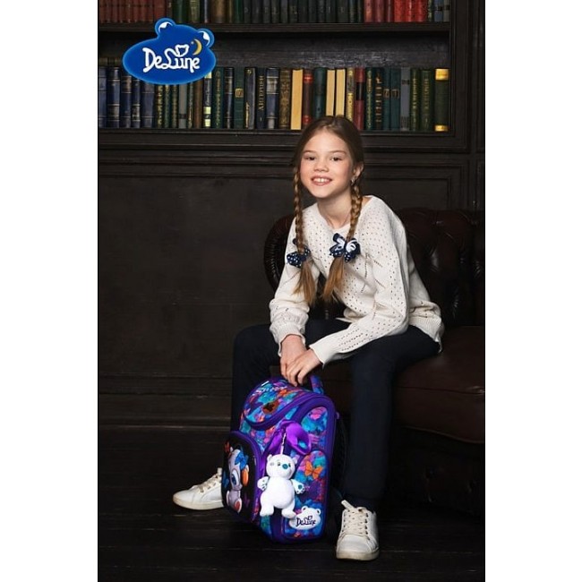 Школьный ранец с мешком в комплекте DeLune 3 Медвежонок и бабочки - фото №4