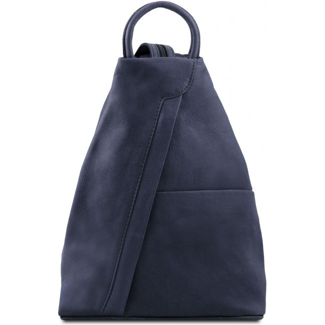 Рюкзак из мягкой кожи Tuscany Leather Shanghai TL140963 Темно-синий - фото №1