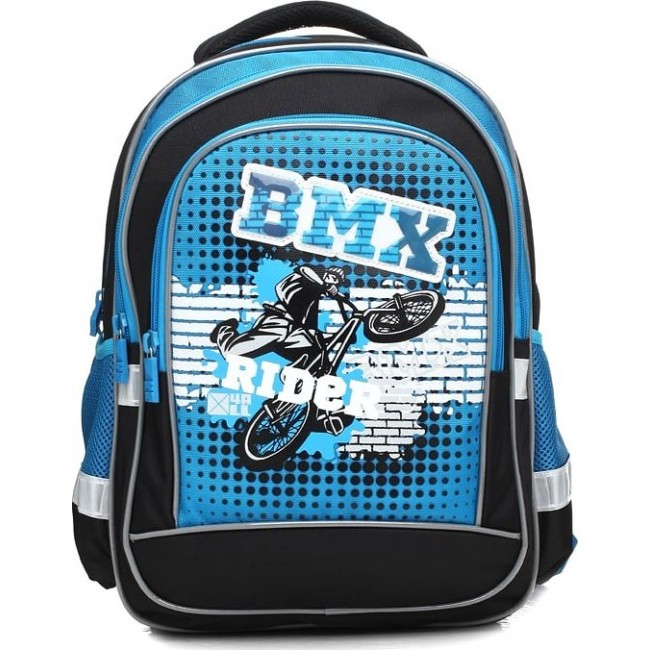 Рюкзак 4ALL SCHOOL RU 73 BMX-moto голубой - фото №1