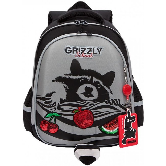 Школьный рюкзак Grizzly RAz-186-7 серый - фото №2
