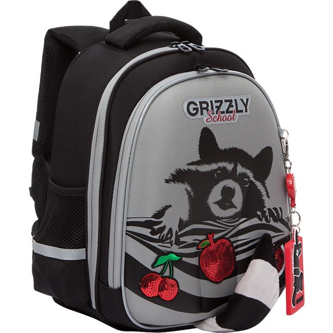 Школьный рюкзак Grizzly RAz-186-7 серый - фото №1