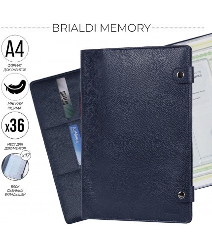 Папка для документов Brialdi Memory Relief Navy- фото №1