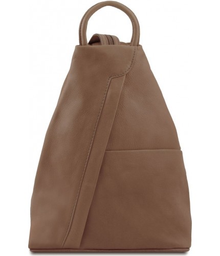 Рюкзак из мягкой кожи Tuscany Leather Shanghai TL140963 Темный серо-коричневый- фото №1