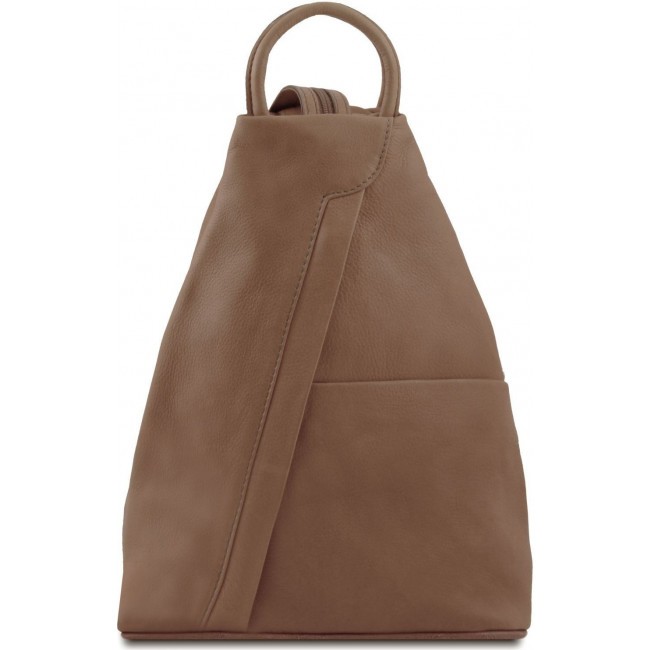 Рюкзак из мягкой кожи Tuscany Leather Shanghai TL140963 Темный серо-коричневый - фото №1