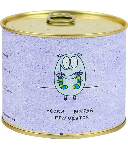Носки Kawaii Factory Носки в консерве "Цветы" Белый- фото №1